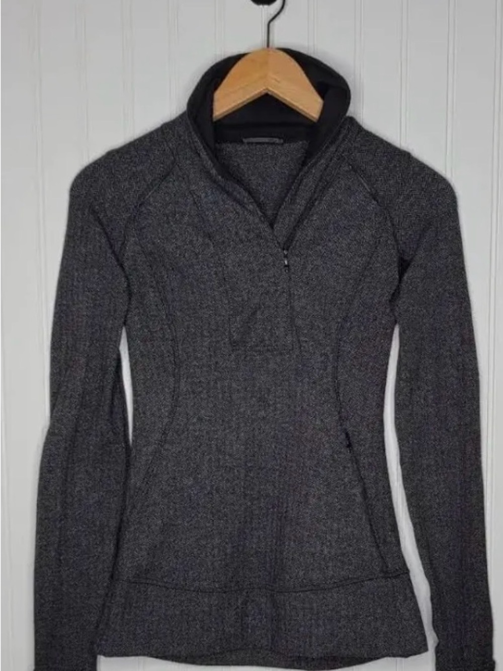 lululemon athletica Women's Charcoal Gray Cowl Half-Zip Sweater